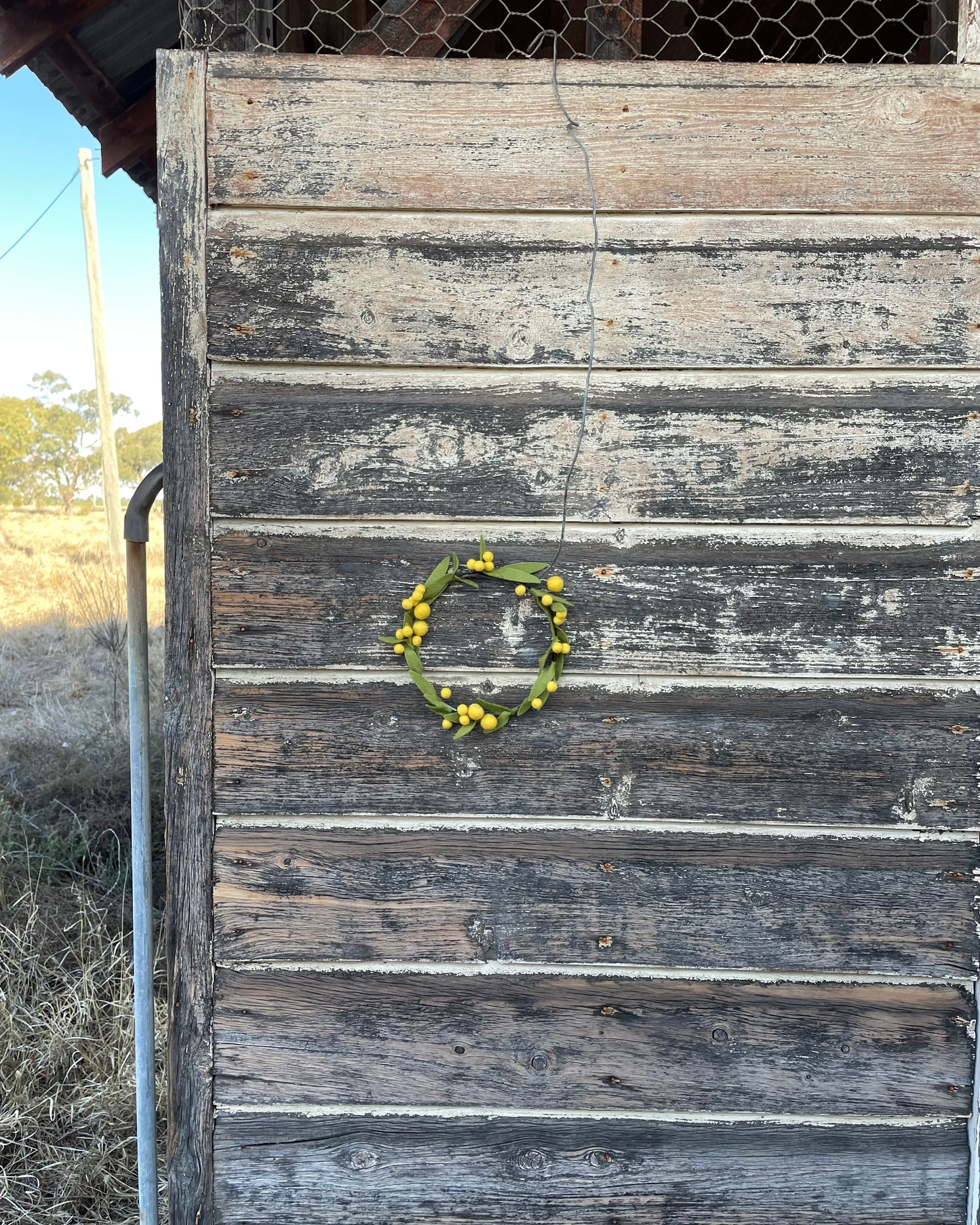 Felt Wattle Wreath - Small
