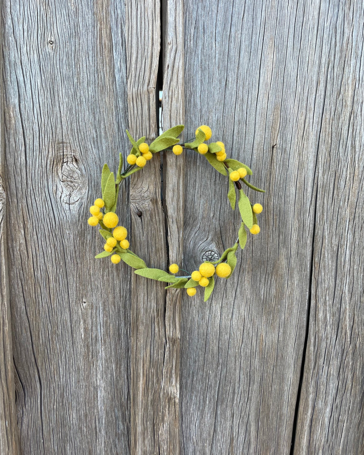 Felt Wattle Wreath - Small