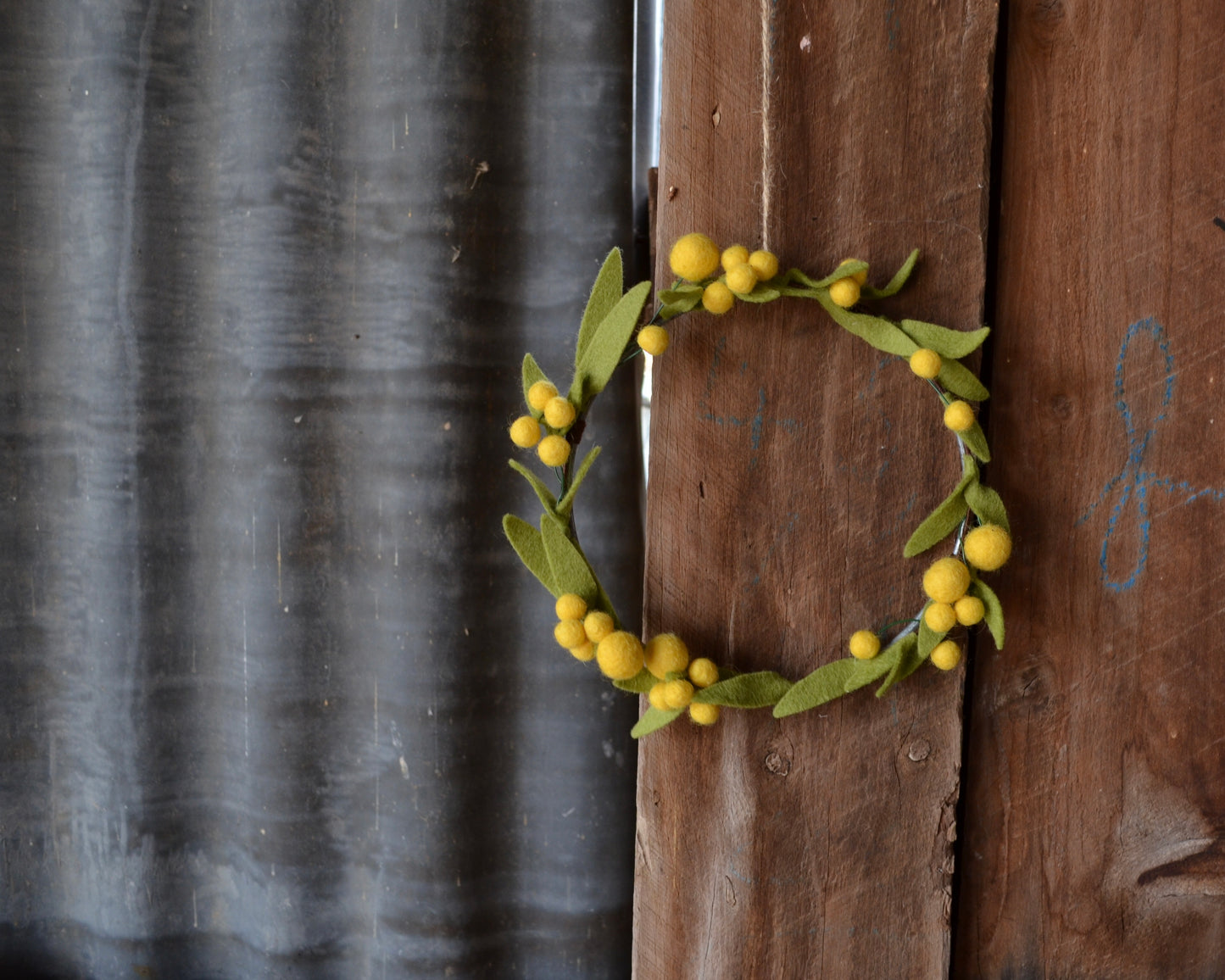Felt Wattle Wreath - Small