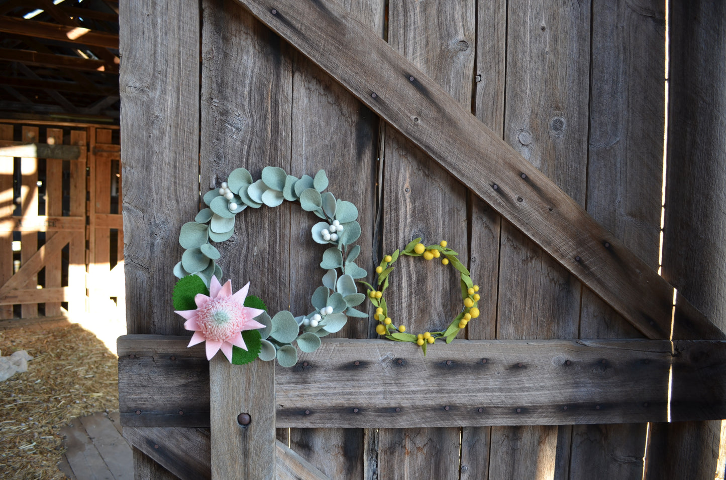 Pink Waratah and Berry Wreath