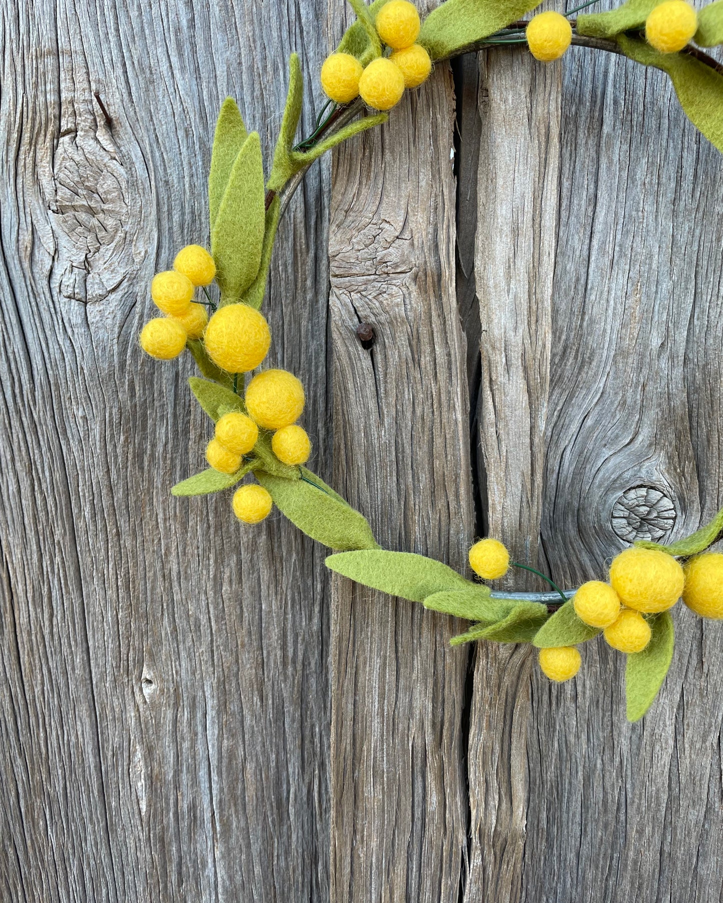 Felt Wattle Wreath - Small