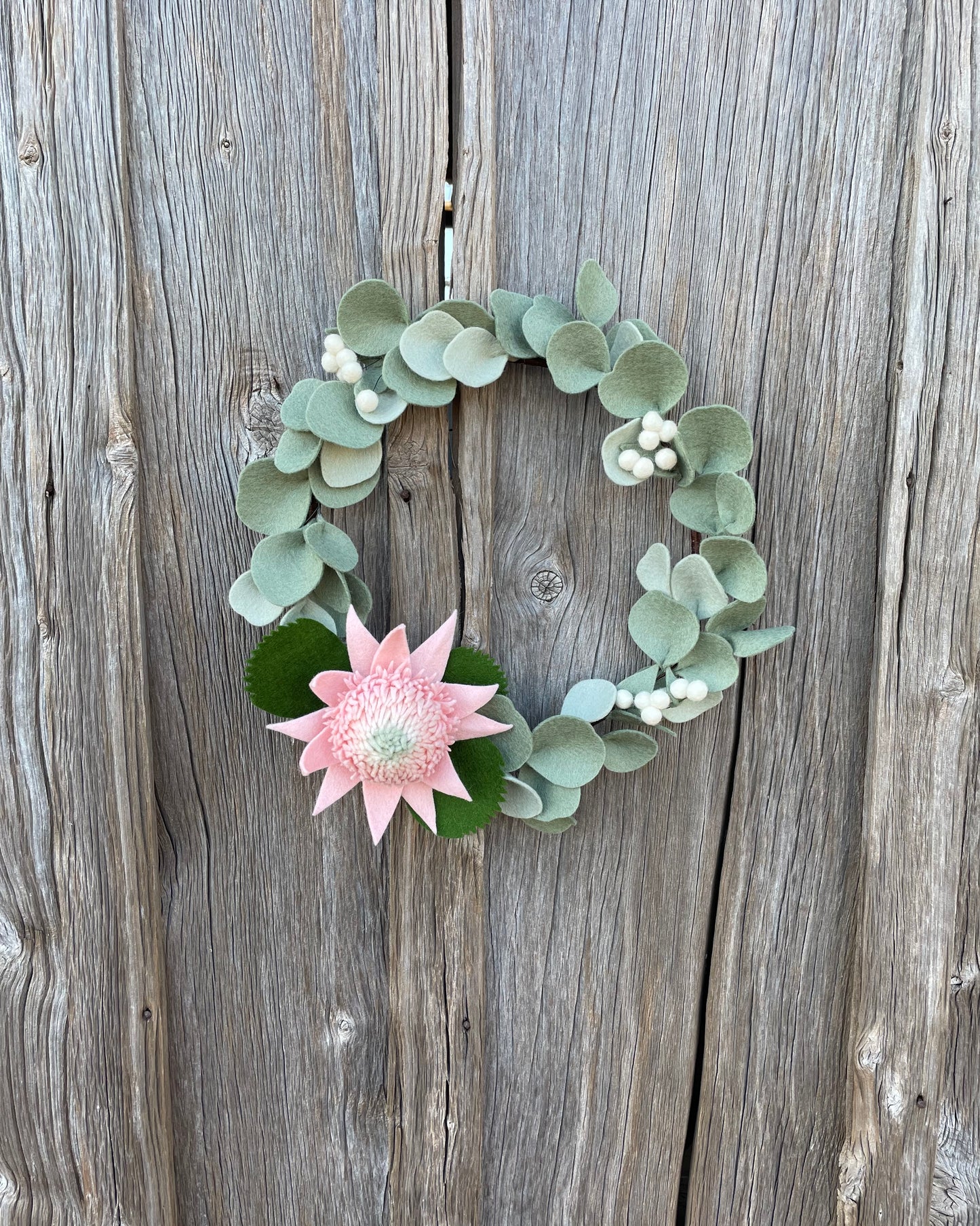 Pink Waratah and Berry Wreath
