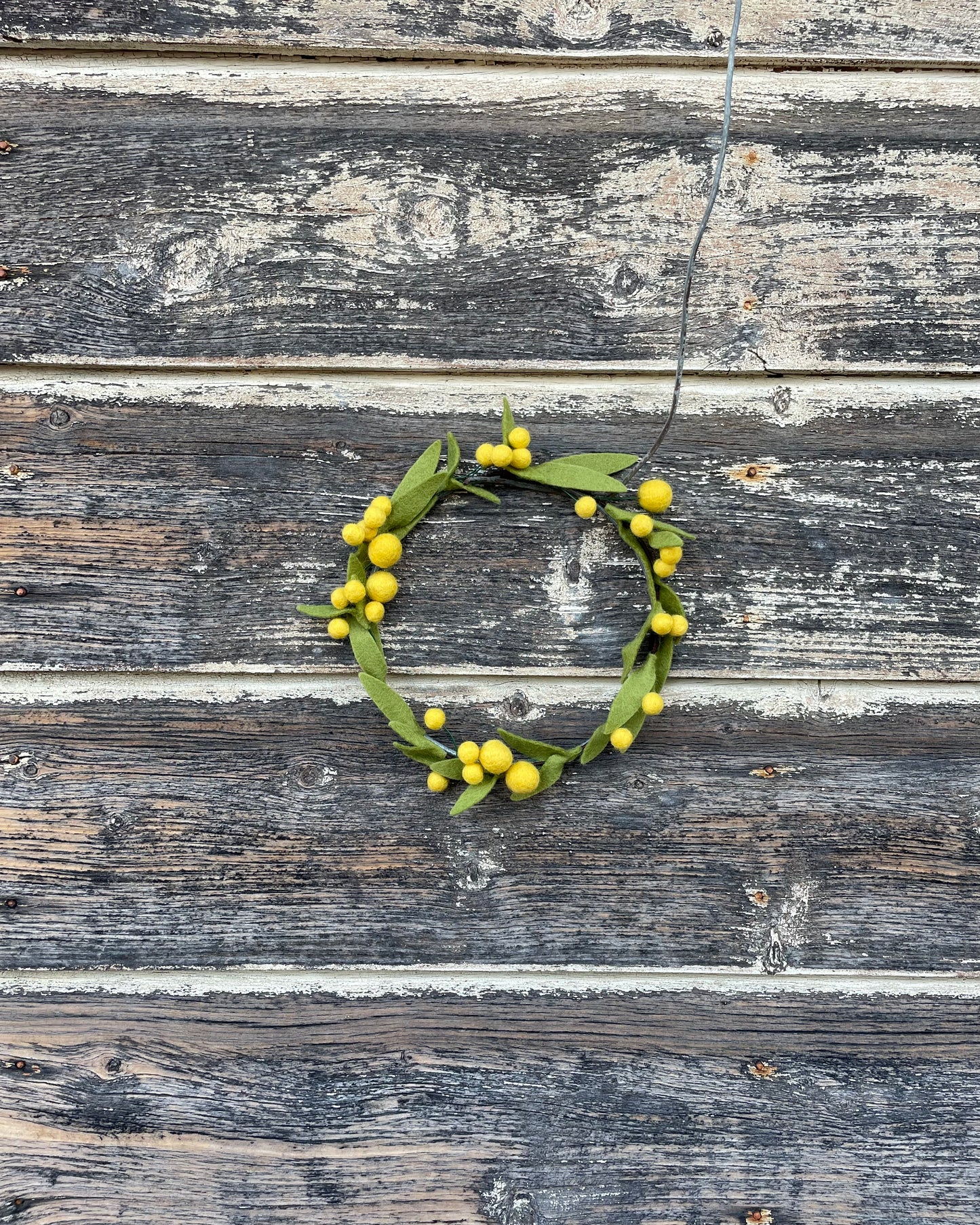 Felt Wattle Wreath - Small