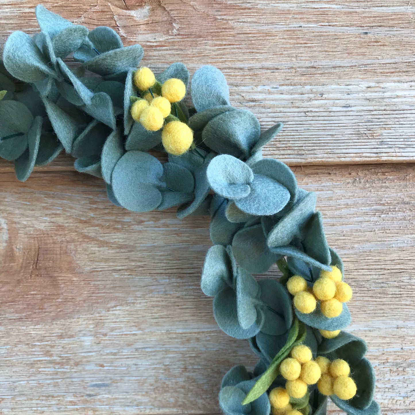Felt Eucalyptus and Wattle wreath