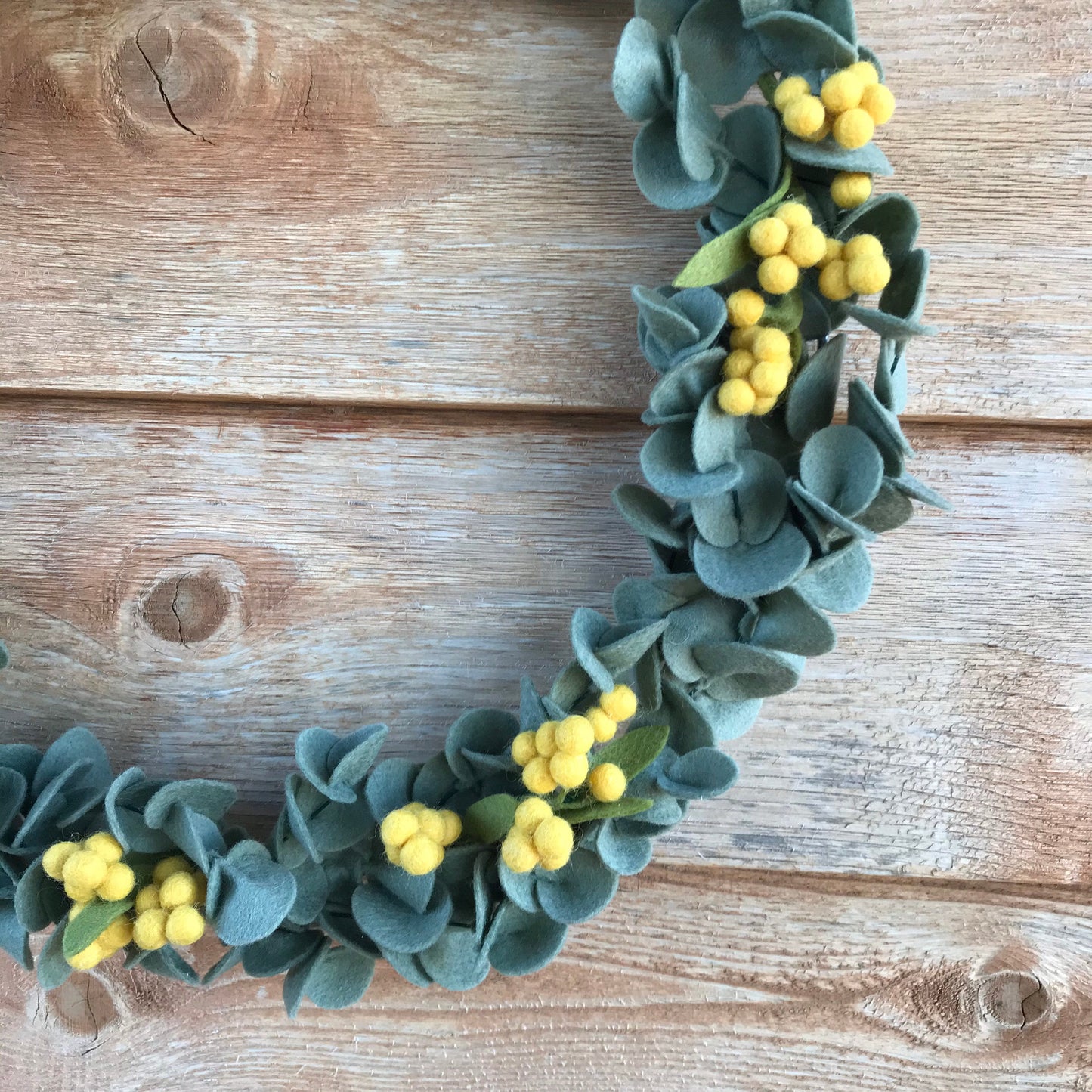 Felt Eucalyptus and Wattle wreath