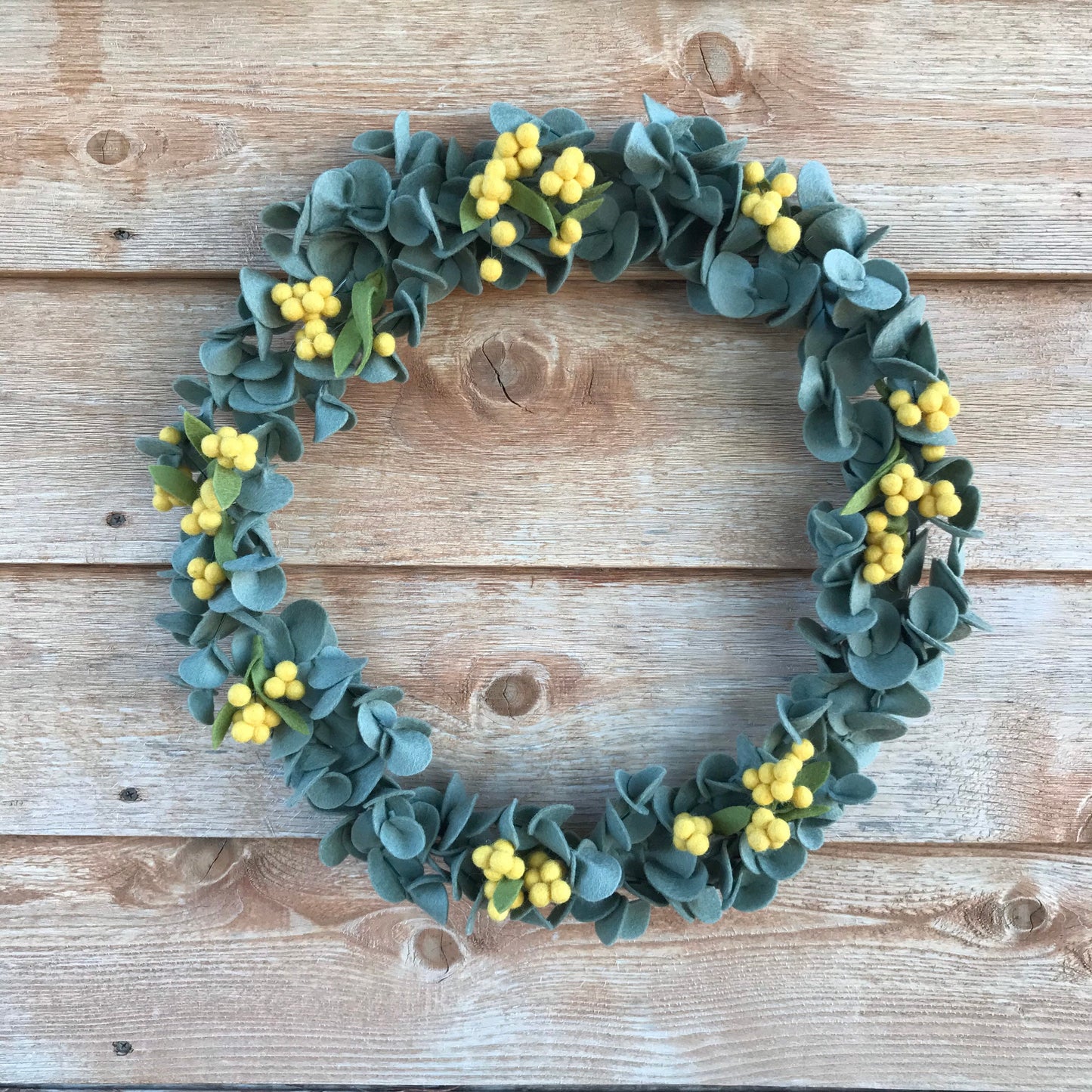 Felt Eucalyptus and Wattle wreath