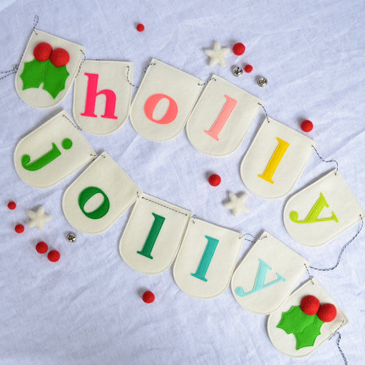 Bright Holly Jolly Letter Garland